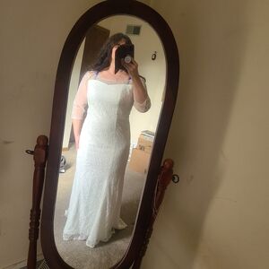 Chic White Lace Bridal Gown